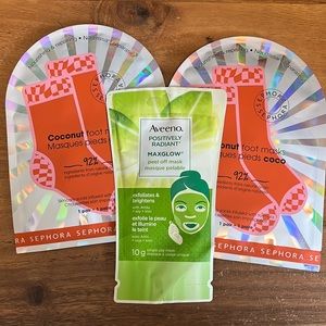 Aveeno Facial Peel Off Mask & 2 Sephora Foot Masks